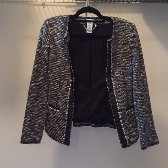 Caché Black and White Blazer with Detailing-Size 2 - Picture 2 of 6